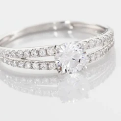 Bague Fina Or Blanc Oxyde De Zirconium