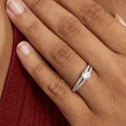 Bague Fina Or Blanc Oxyde De Zirconium