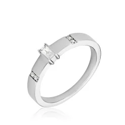 Bague Frey Argent Blanc Oxyde De Zirconium