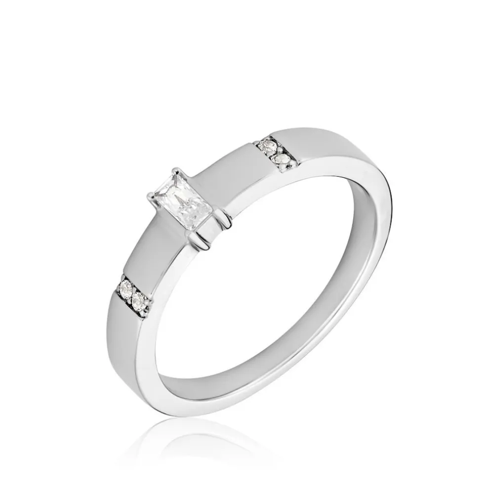 Bague Frey Argent Blanc Oxyde De Zirconium