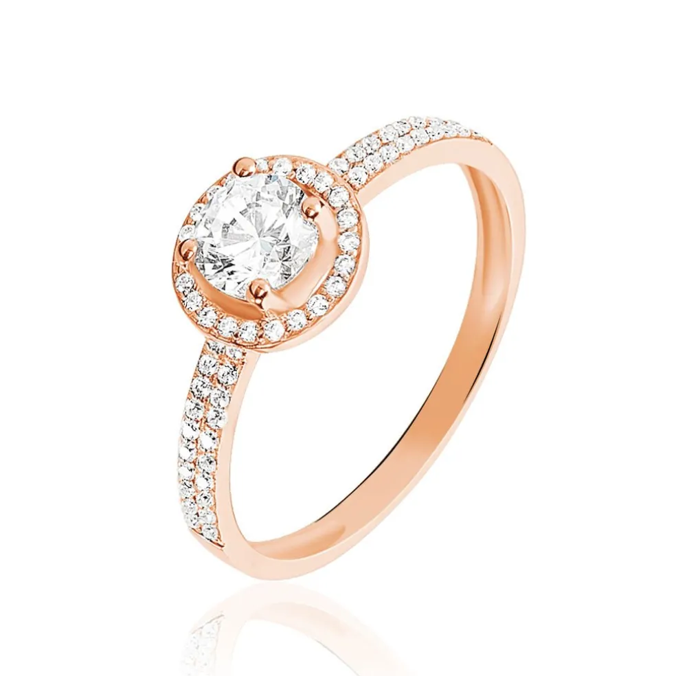 Bague Garine Or Rose Oxyde De Zirconium