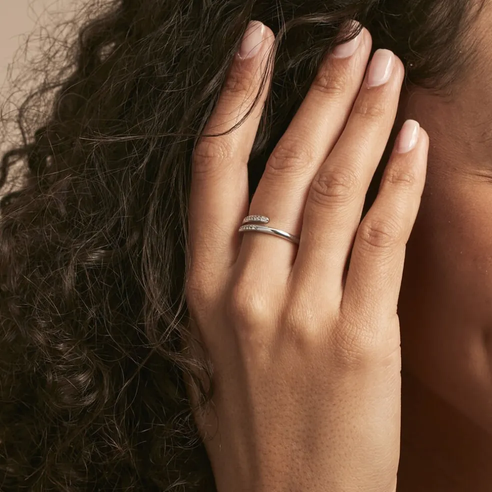 Bague Garoune Argent Blanc Oxyde De Zirconium