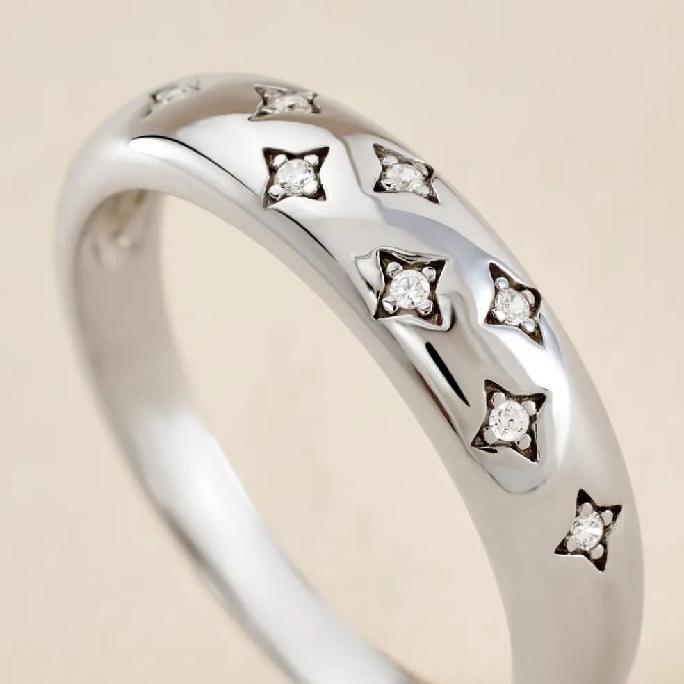 Bague Garrett Argent Blanc Oxyde De Zirconium