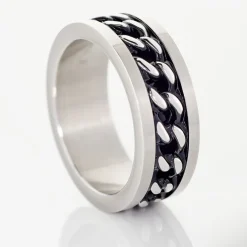 Bague Gaston Acier Blanc