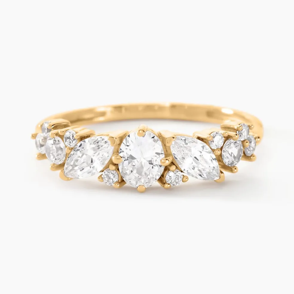 Bague Gatsby Or Jaune Oxyde De Zirconium