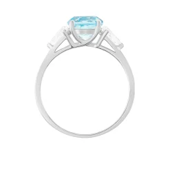 Bague Giana Or Blanc Topaze Et Oxyde De Zirconium