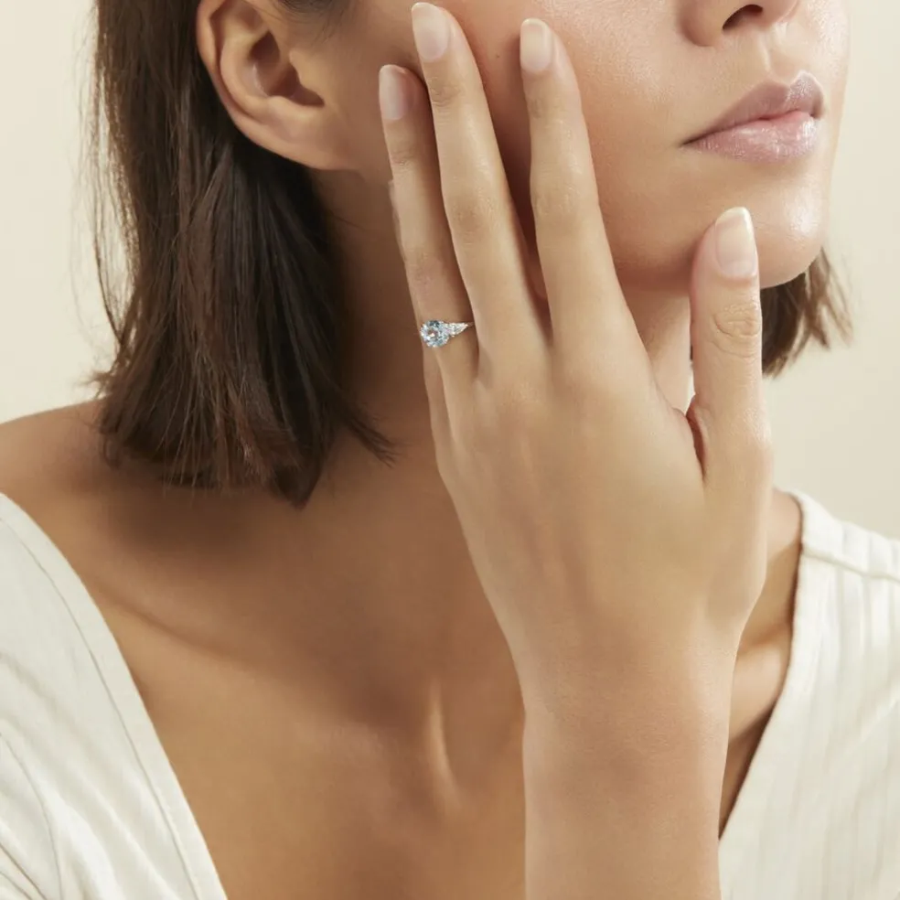 Bague Giana Or Blanc Topaze Et Oxyde De Zirconium