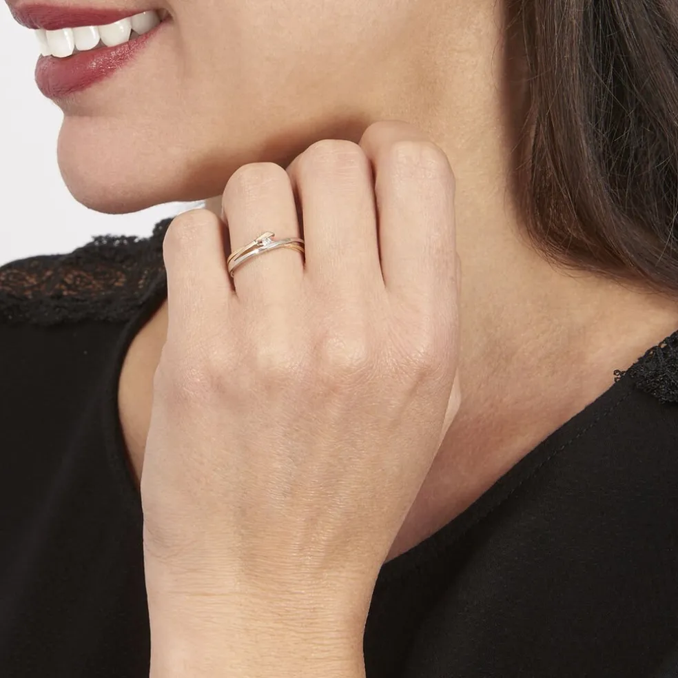 Bague Giusta Or Tricolore Diamant
