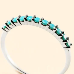 Bague Goddess Argent Blanc Turquoise