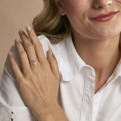 Bague Gorane Argent Blanc Oxyde De Zirconium