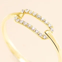 Bague Graphic Lines Or Jaune Oxyde De Zirconium