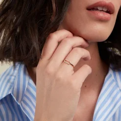 Bague Graphic Lines Or Jaune Oxyde De Zirconium