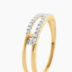 Bague Graphic Lines Or Jaune Oxyde De Zirconium