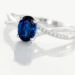 Bague Haissa Or Blanc Topaze Et Oxyde De Zirconium