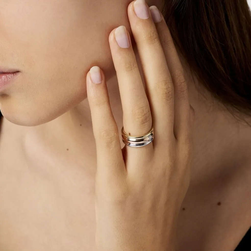 Bague Hajila Or Tricolore Diamant