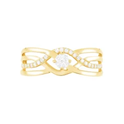 Bague Harmonia Or Jaune Oxyde De Zirconium