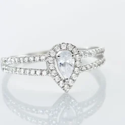 Bague Hildana Or Blanc Oxyde De Zirconium