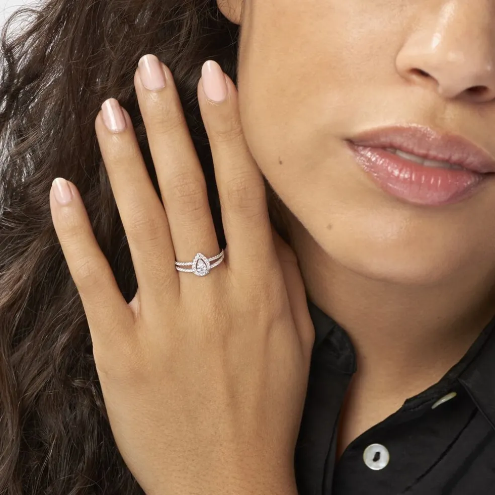 Bague Hildana Or Blanc Oxyde De Zirconium