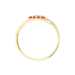 Bague Hoela Or Jaune Diamant Et Rubis
