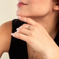 Bague Honey Argent Blanc Oxyde De Zirconium