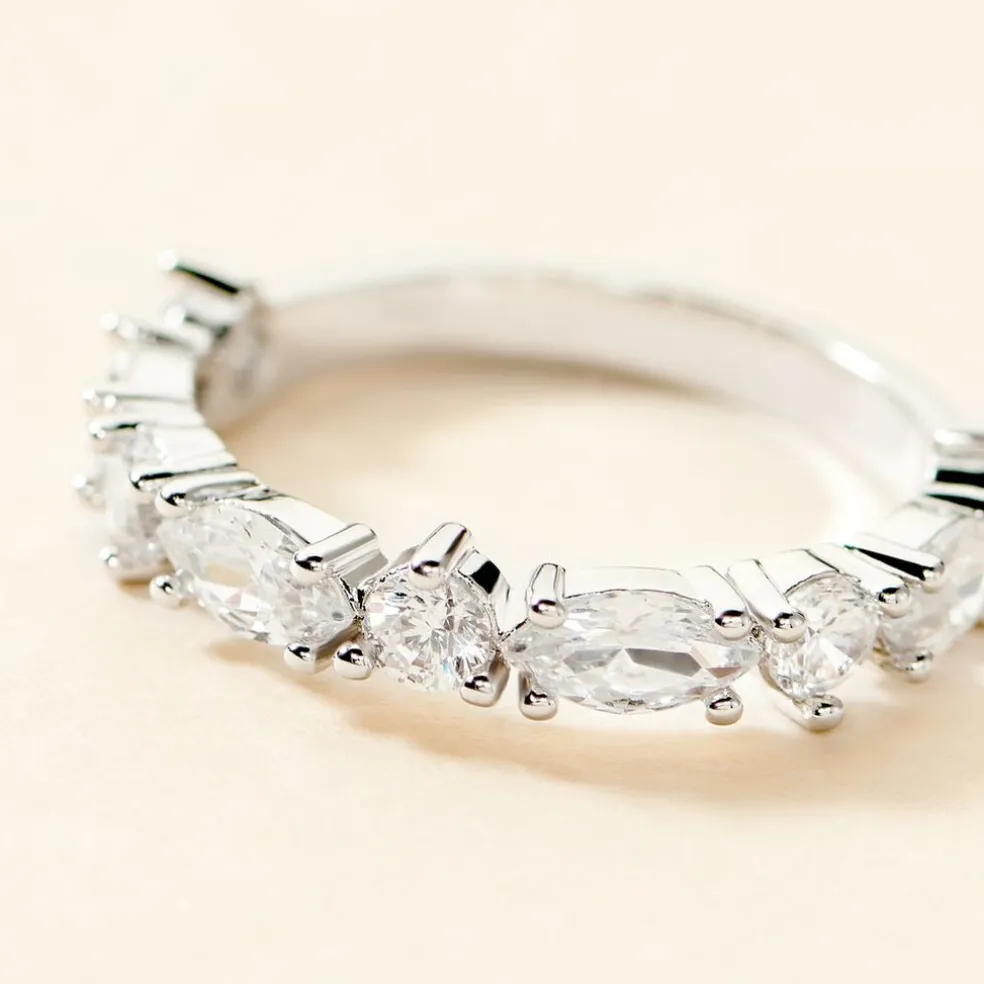 Bague Indira Argent Blanc Oxyde De Zirconium