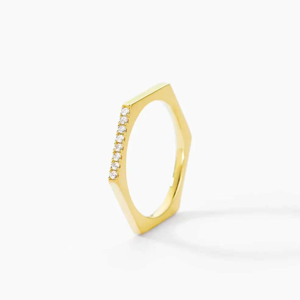 Bague Infini Pop Argent Jaune Oxyde De Zirconium