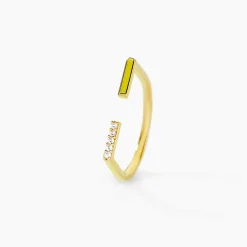 Bague Infini Pop Argent Jaune Oxyde De Zirconium