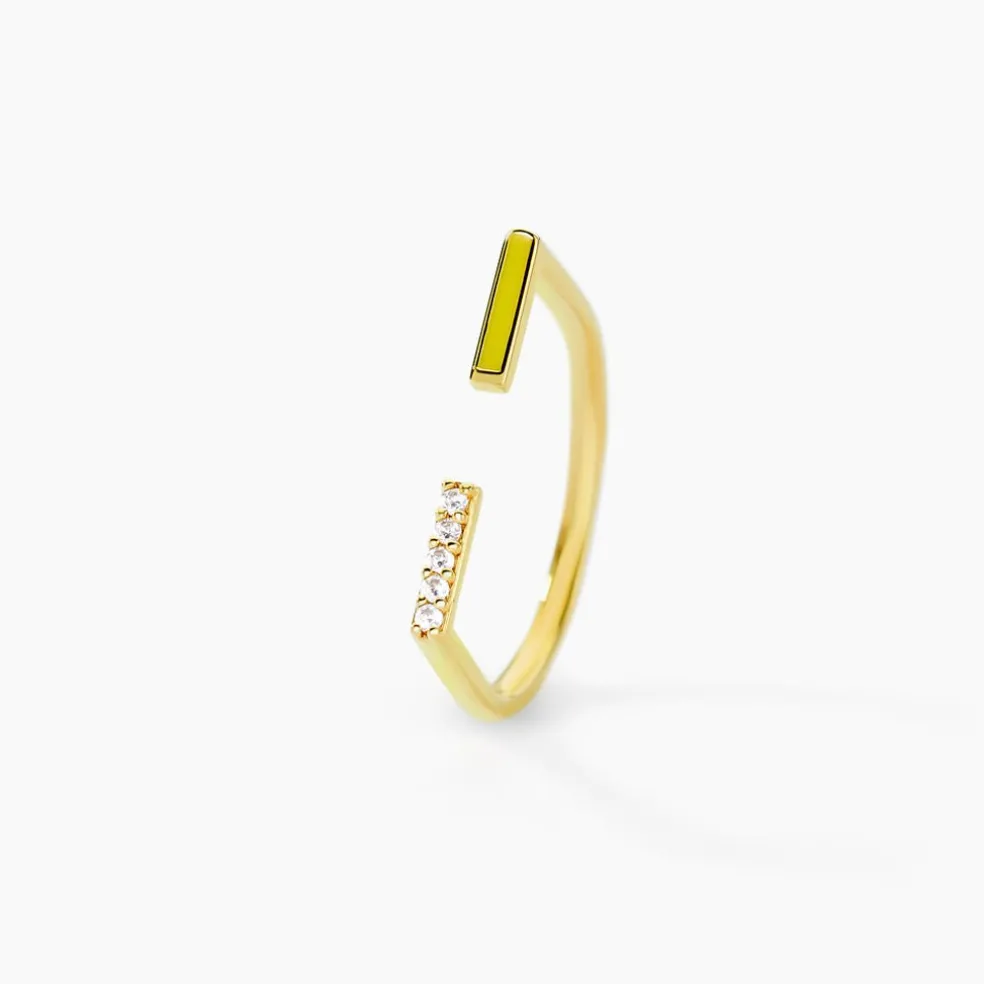 Bague Infini Pop Argent Jaune Oxyde De Zirconium