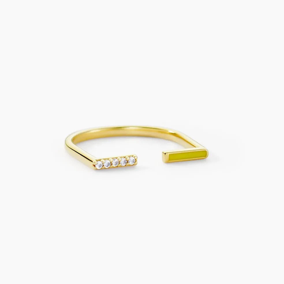 Bague Infini Pop Argent Jaune Oxyde De Zirconium