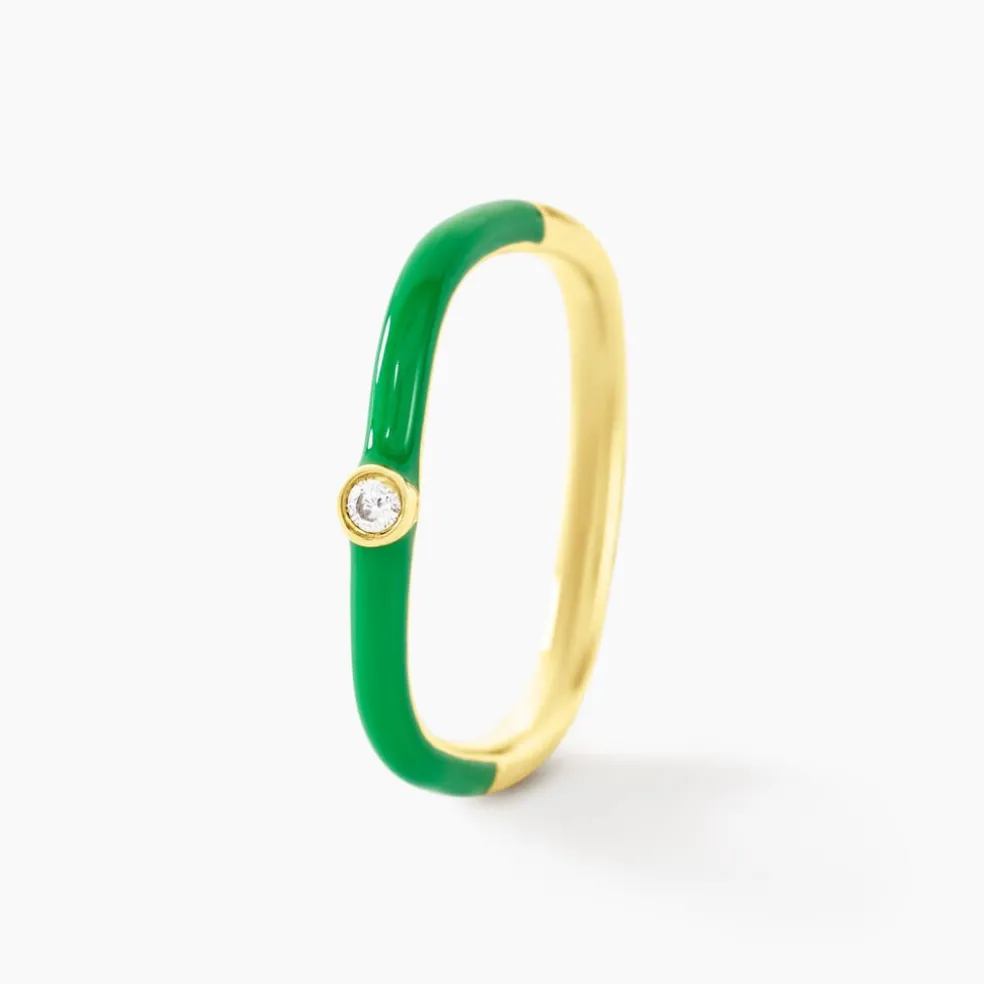 Bague Infini Pop Argent Jaune Oxyde De Zirconium