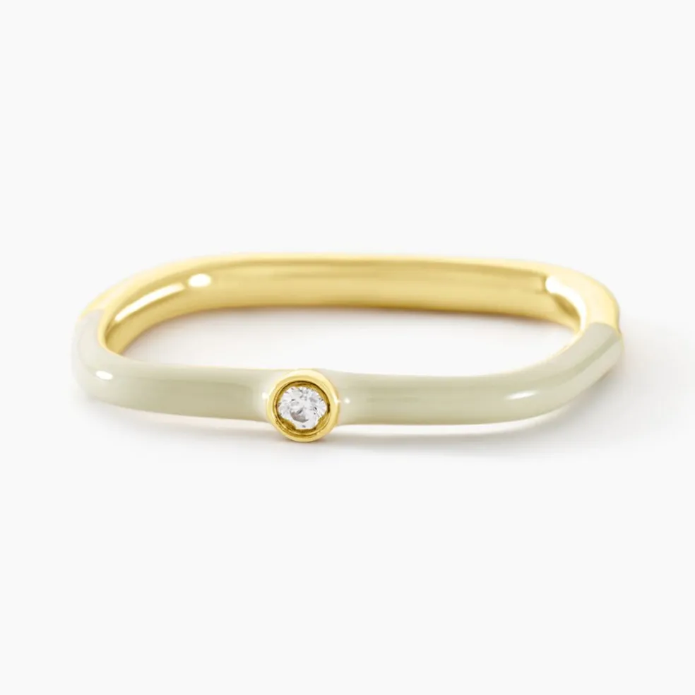 Bague Infini Pop Argent Jaune Oxyde De Zirconium