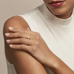 Bague Isee Plaqué Or Jaune Oxyde De Zirconium