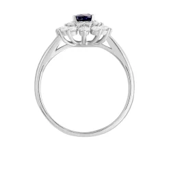 Bague Ivan Or Blanc Saphir Et Diamant