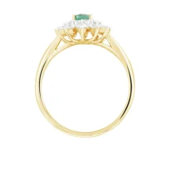 Bague Ivan Or Jaune Emeraude Et Diamant