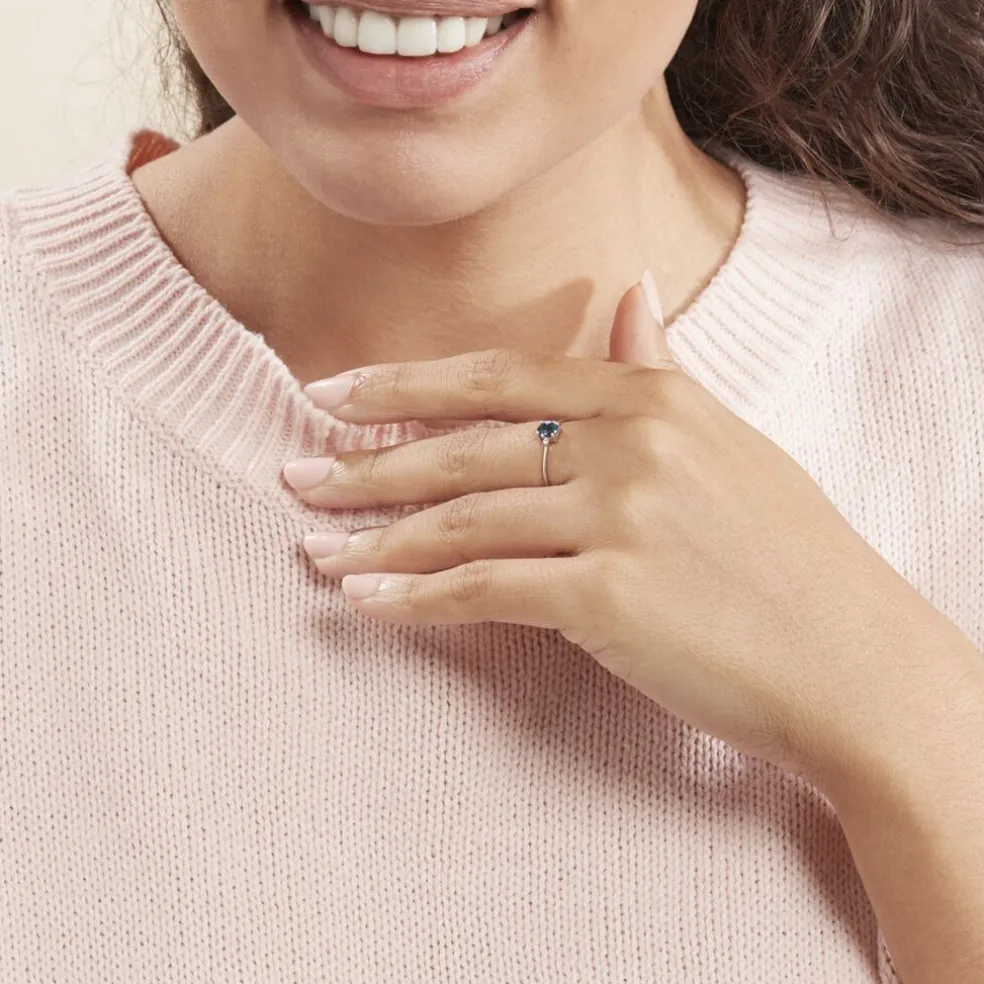 Bague Janah Or Blanc Topaze Et Oxyde De Zirconium