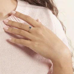 Bague Janah Or Blanc Topaze Et Oxyde De Zirconium