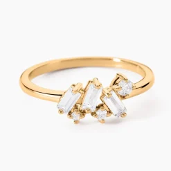 Bague Jardins D'hiver Plaqué Or Jaune Oxyde De Zirconium