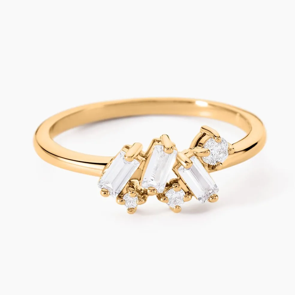 Bague Jardins D'hiver Plaqué Or Jaune Oxyde De Zirconium