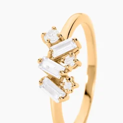 Bague Jardins D'hiver Plaqué Or Jaune Oxyde De Zirconium