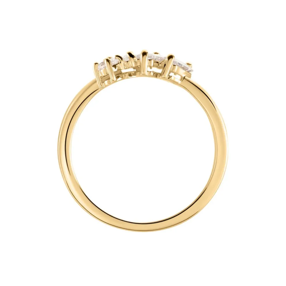 Bague Jardins D'hiver Plaqué Or Jaune Oxyde De Zirconium