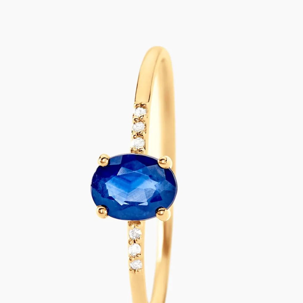 Bague Jehane Or Jaune Saphir Et Diamant