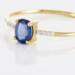 Bague Jehane Or Jaune Saphir Et Diamant
