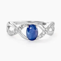 Bague Jess Or Blanc Saphir Et Diamant