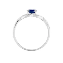 Bague Jess Or Blanc Saphir Et Diamant