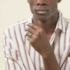 Bague John Acier Bicolore Plaque Or Jaune