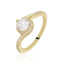 Bague Joisse Plaqué Or Oxyde De Zirconium