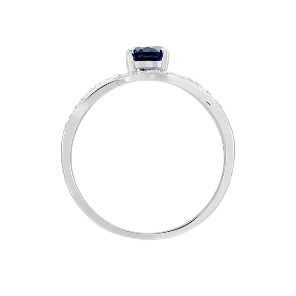 Bague Josyne Or Blanc Topaze Et Oxyde De Zirconium