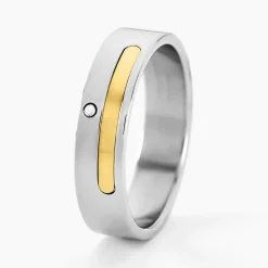 Bague Jourdan Ahou Acier Blanc Diamant