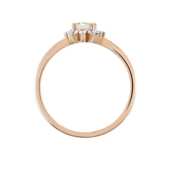 Bague Jozsua Or Rose Morganite Peche Oxyde De Zirconium