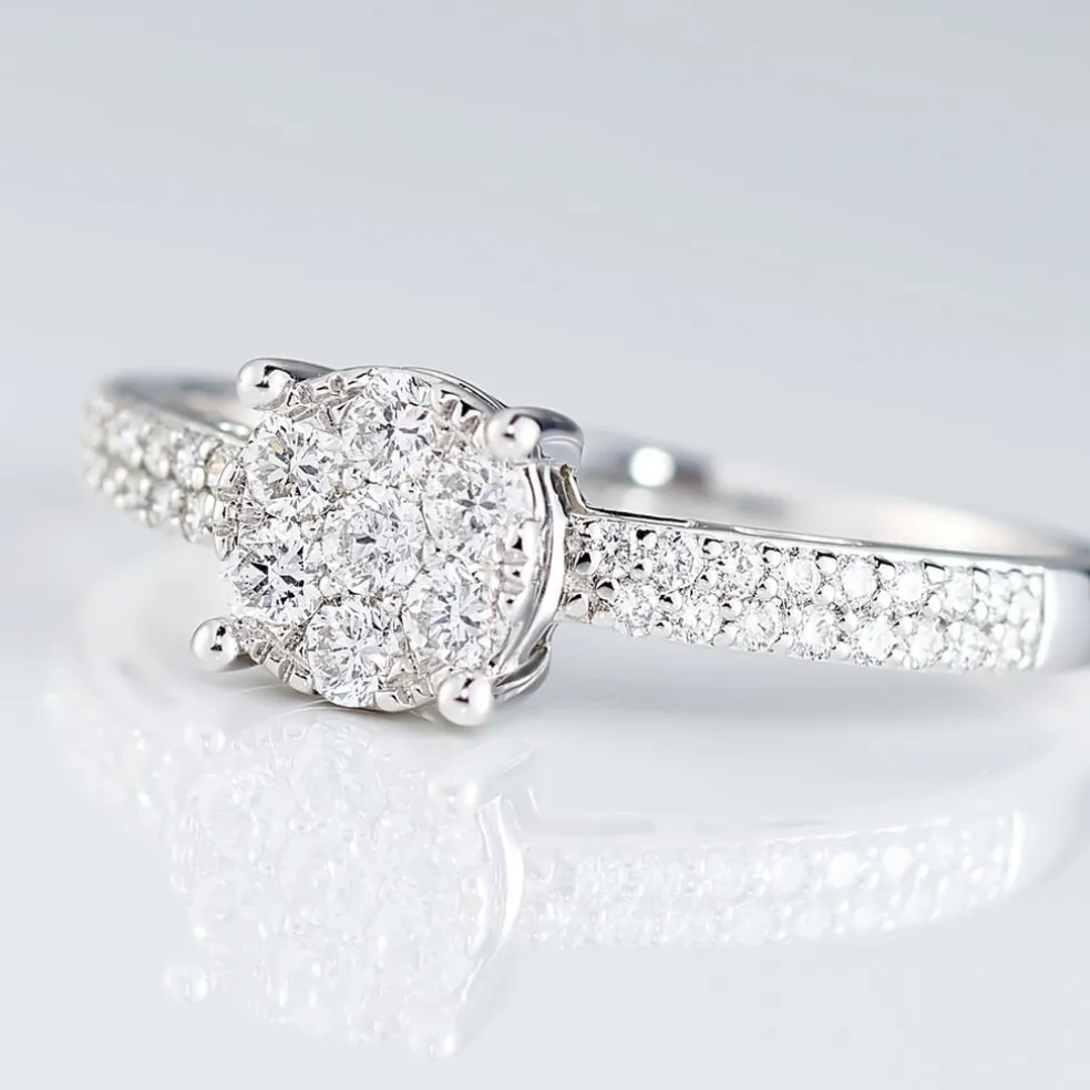 Bague Julia Or Blanc Diamant Synthetique